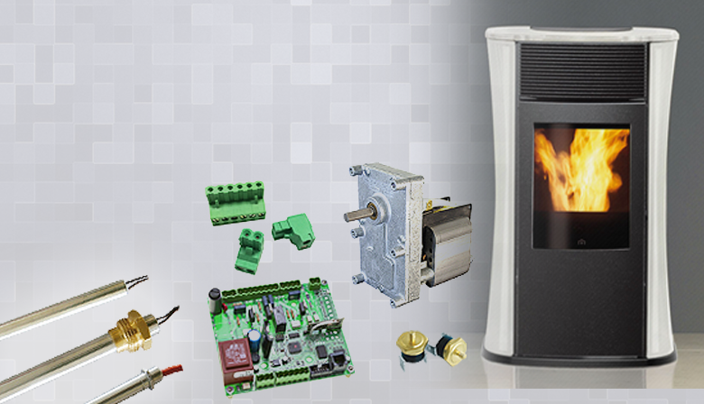 Components and accessories for pellet stoves and heat fireplaces